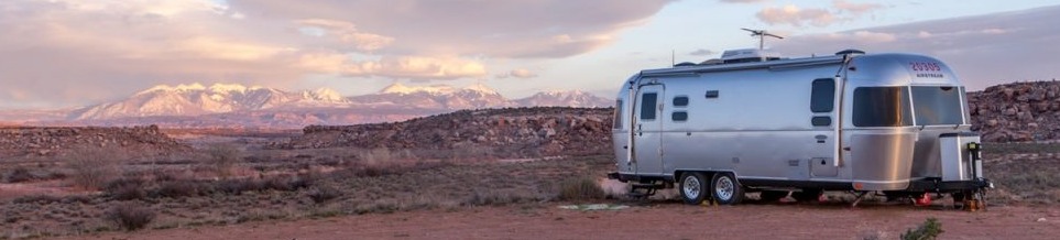 Recreational vehicle in the desert